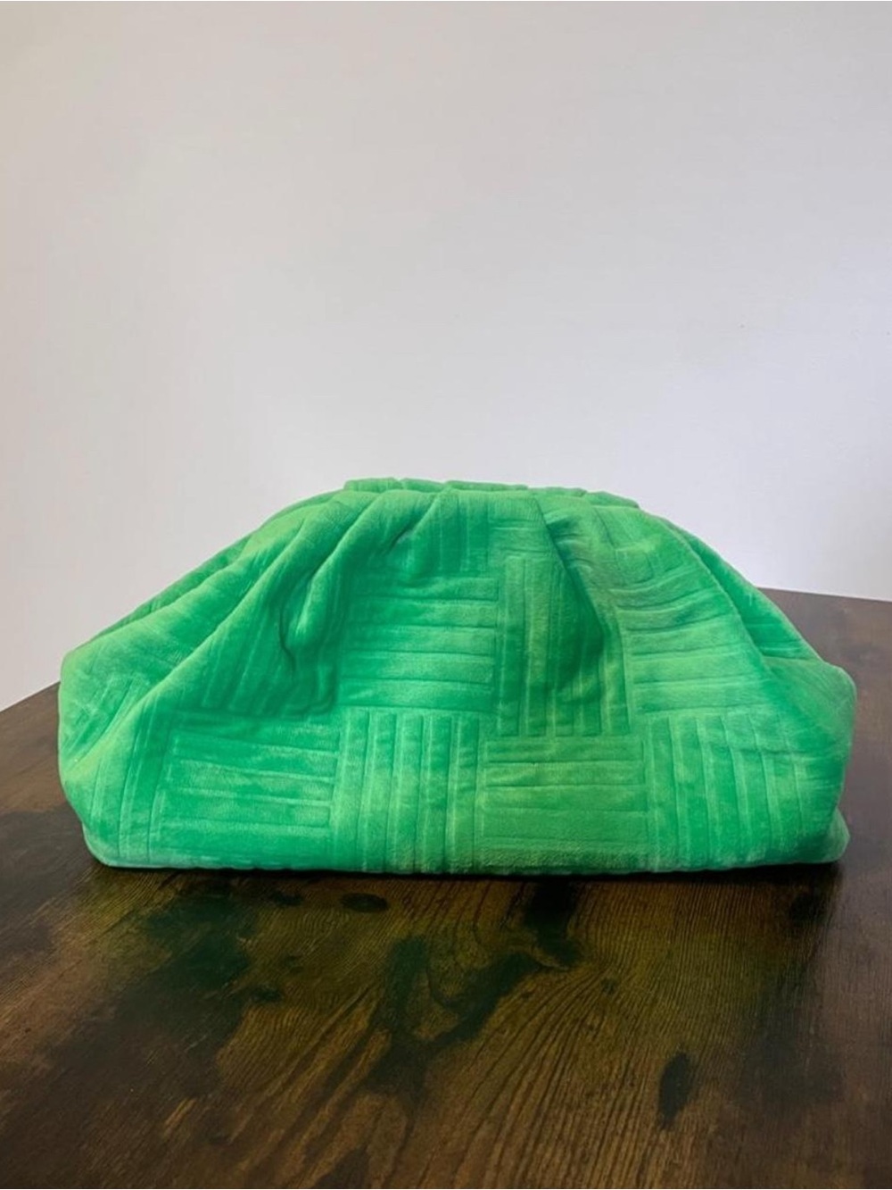 Green Quilted Velvet Clutch
